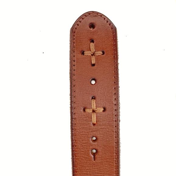 Patricia Nash Cognac Floral Buckle Belt | Western Romance, Fall Layering, Gift - Picture 6 of 13
